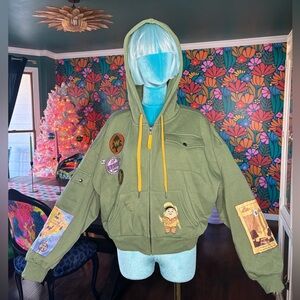 Disney Pixar Up Her Universe Green Jacket with Patches